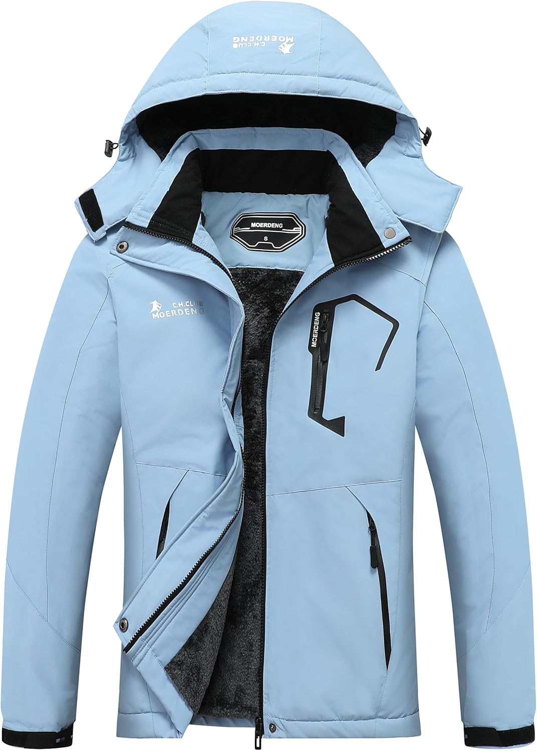 MOERDENG Women's Waterproof Ski Jacket for Winter Sports