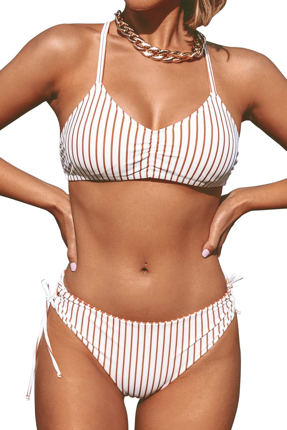 CUPSHE Women's 2 Piece Bikini Set with Reversible Bottom Style