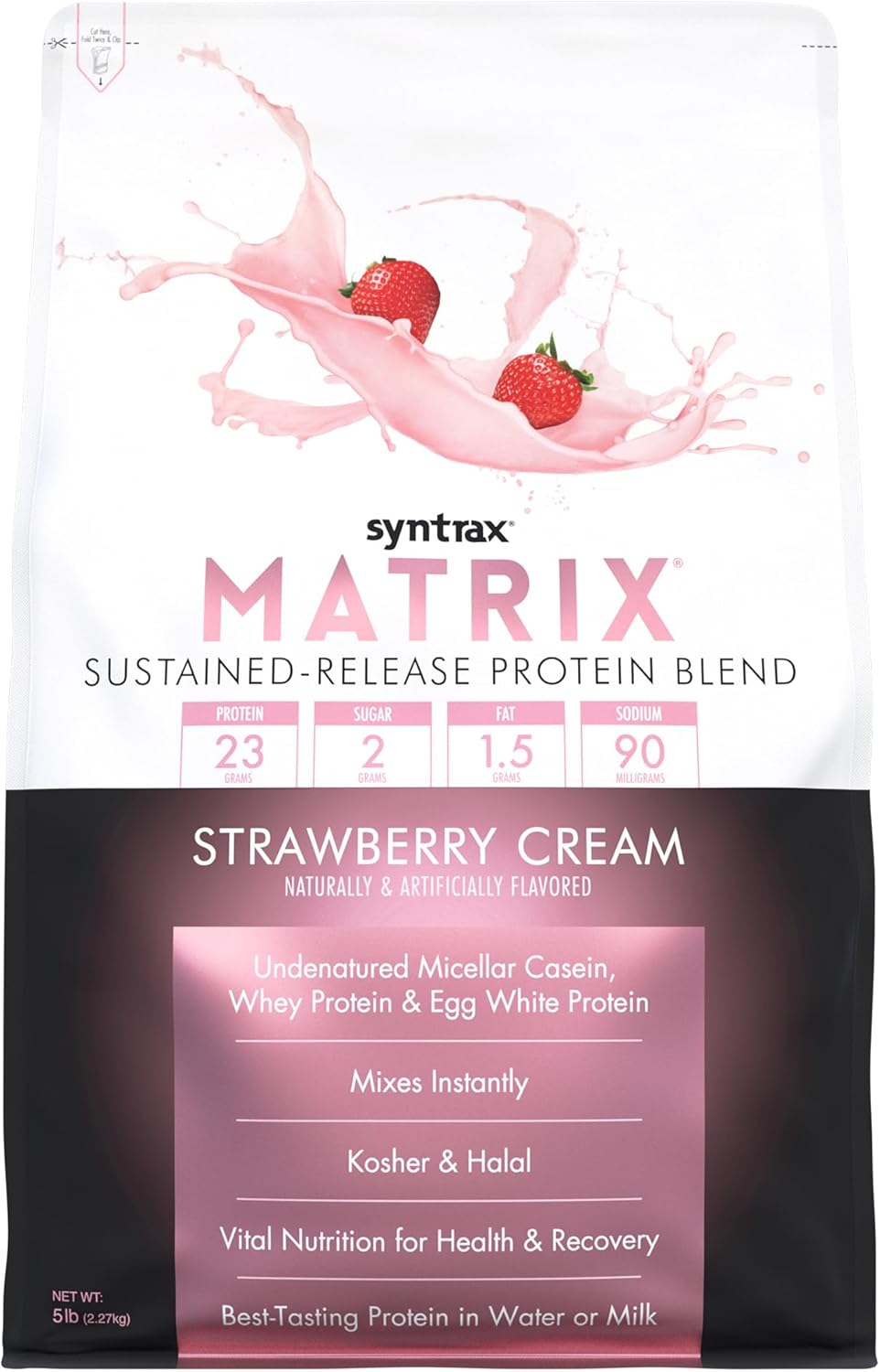 Sustained-Release Protein Blend by Syntrax - Strawberry Cream Flavor