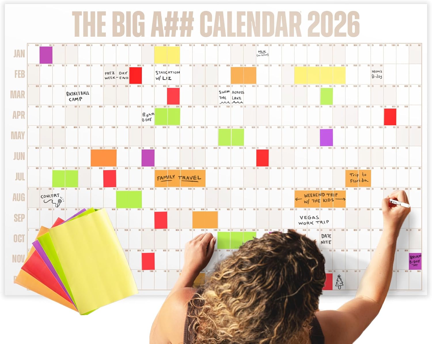 Big A## Calendar Yearly Wall Planner for 2026 - Dry Erase