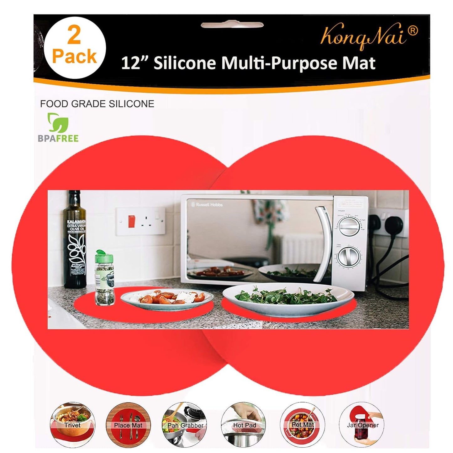 Multi-Purpose Heat Resistant Silicone Mat Set - BPA Free