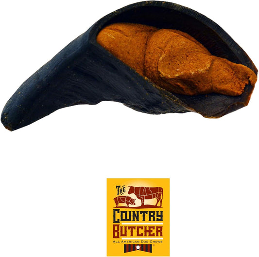 Filled Cow Hooves for Dogs - Natural Chew Toy Treats, 10 Count