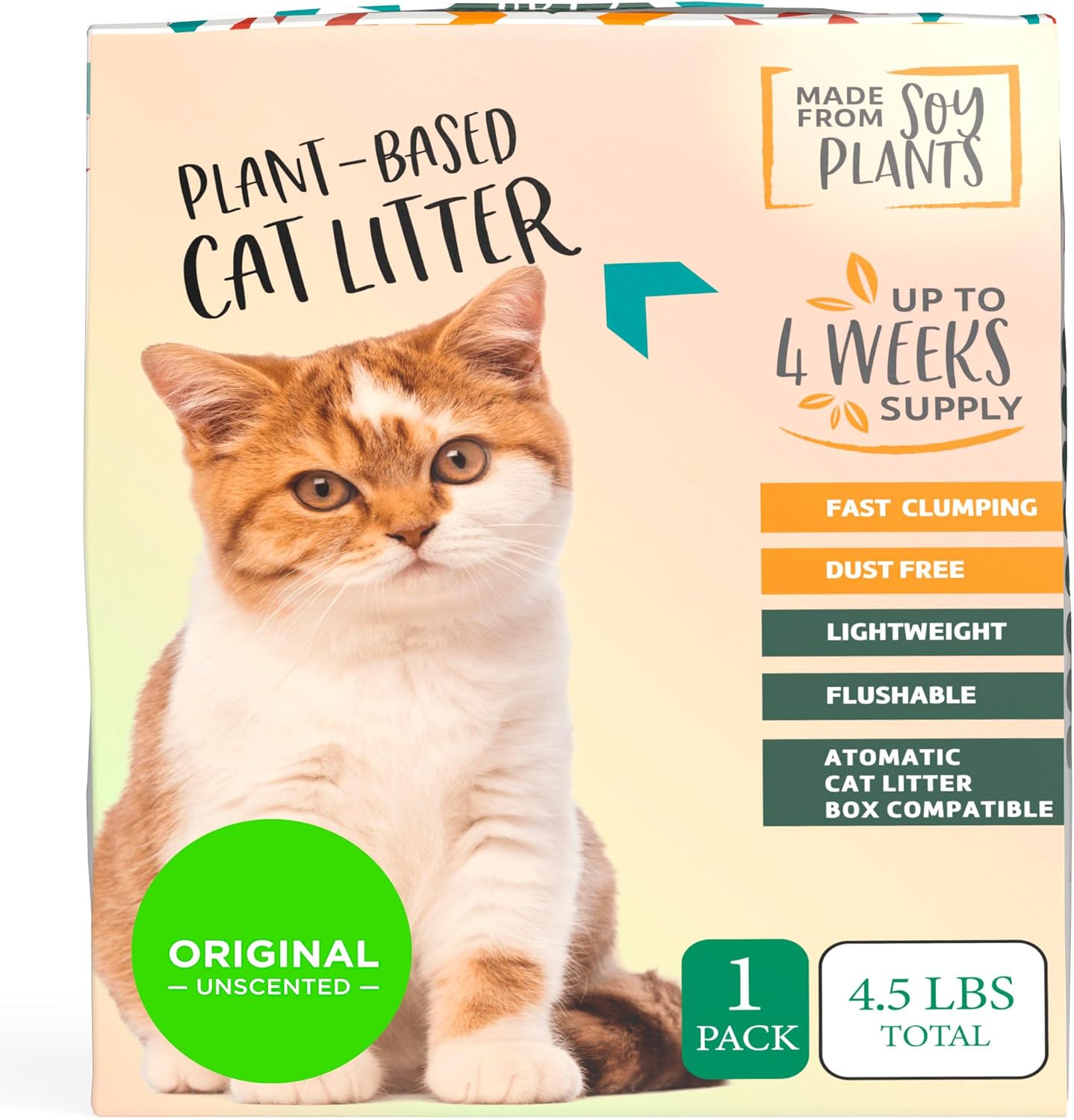 Dust-Free Fast Clumping Tofu Cat Litter | 4.5lb Refill Bag