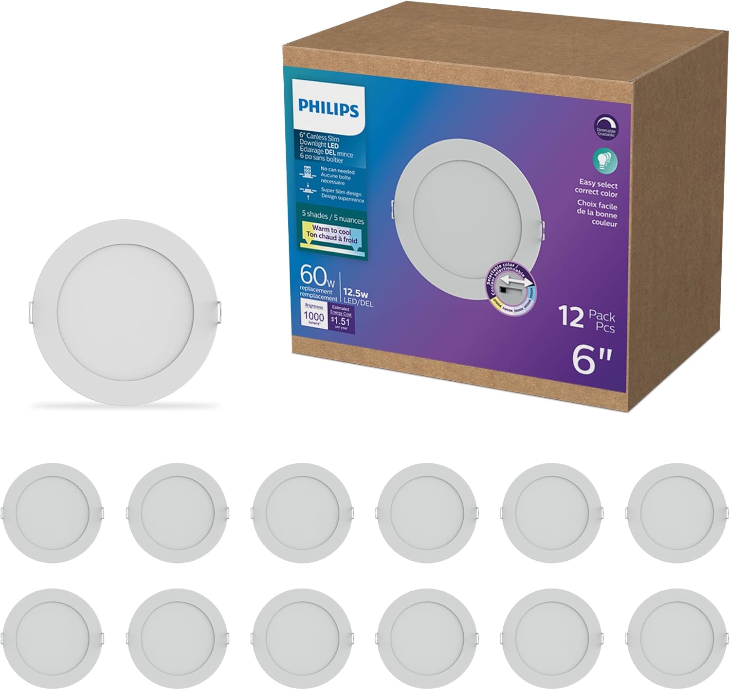 LED Philips 60W Slim 6-inch Canless Downlight 24-Pack Review