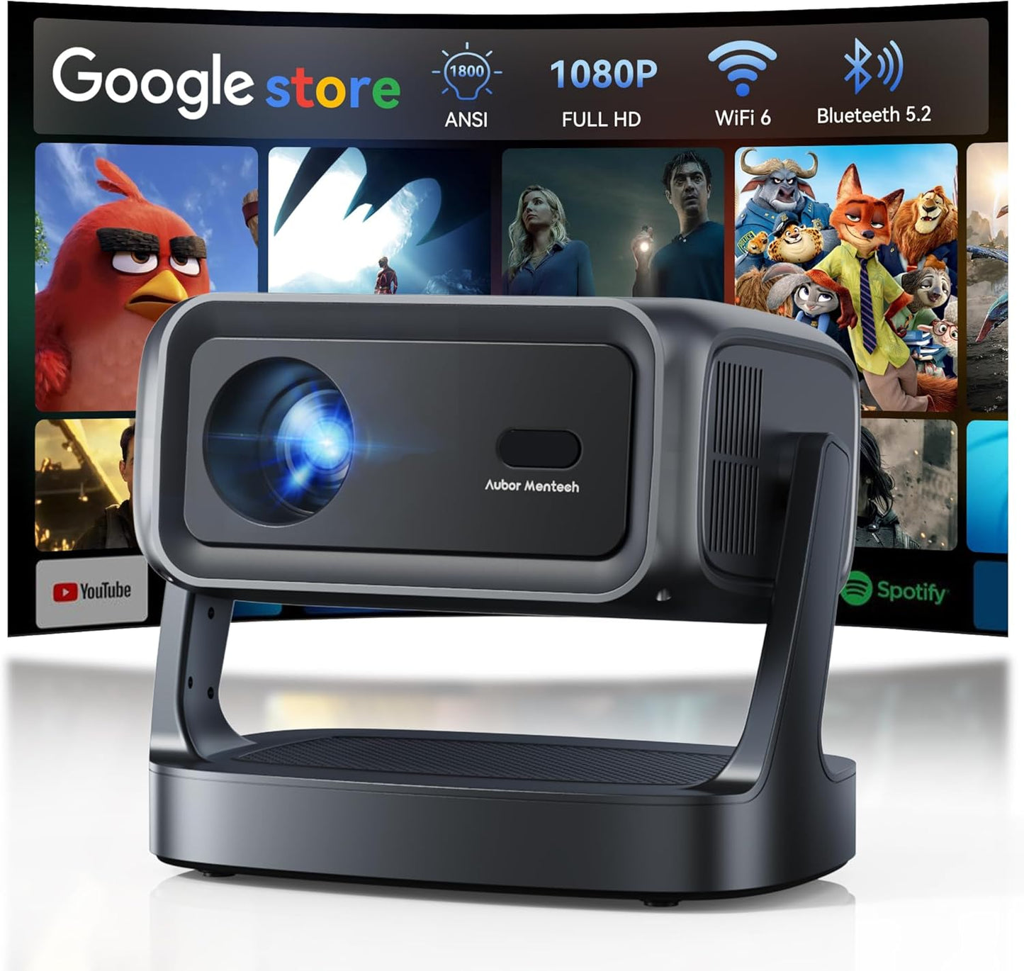 4K Projector with WiFi and Bluetooth for Outdoor Movies