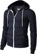 Men's Zip Up Hoodie Lightweight Cotton Slim Fit with Pocket