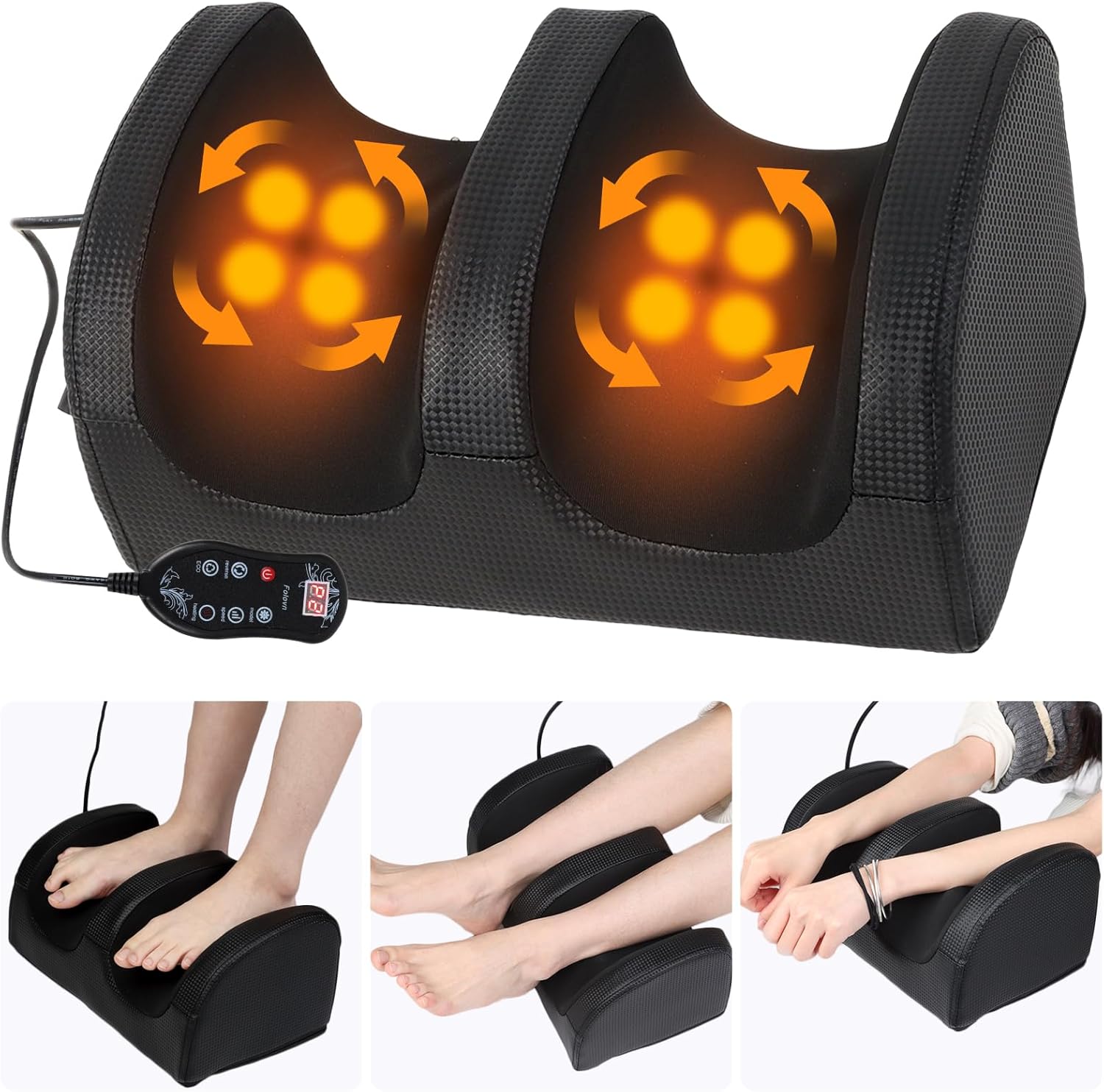 Shiatsu Foot Massager with Heat - Pain Relief & Circulation Boost by Folovn