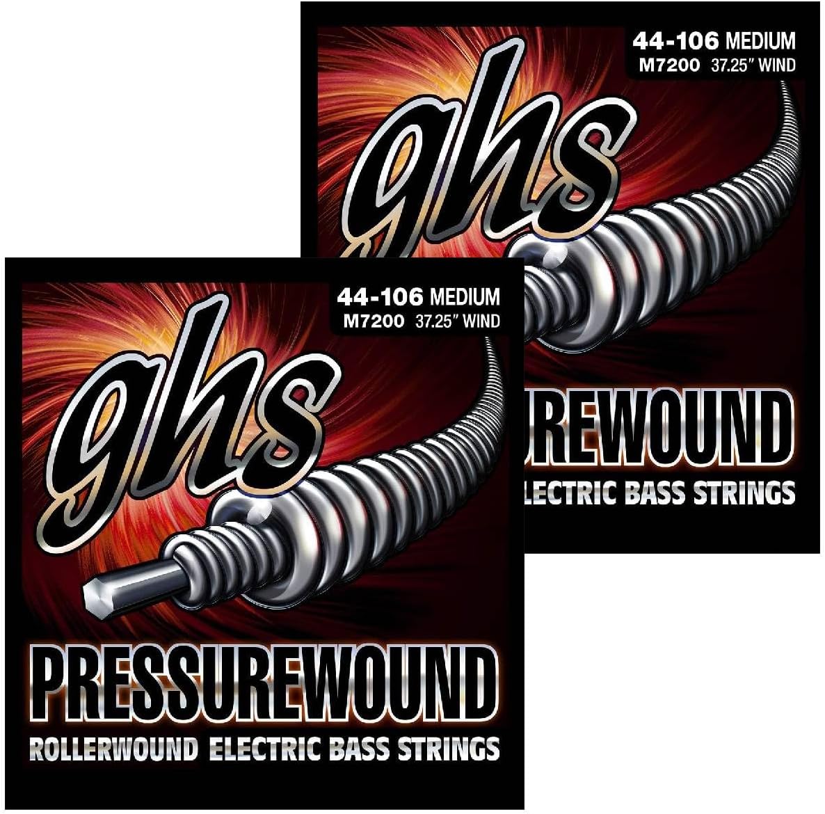 GHS Strings Pressurewound Bass Guitar Strings for Bright Tone
