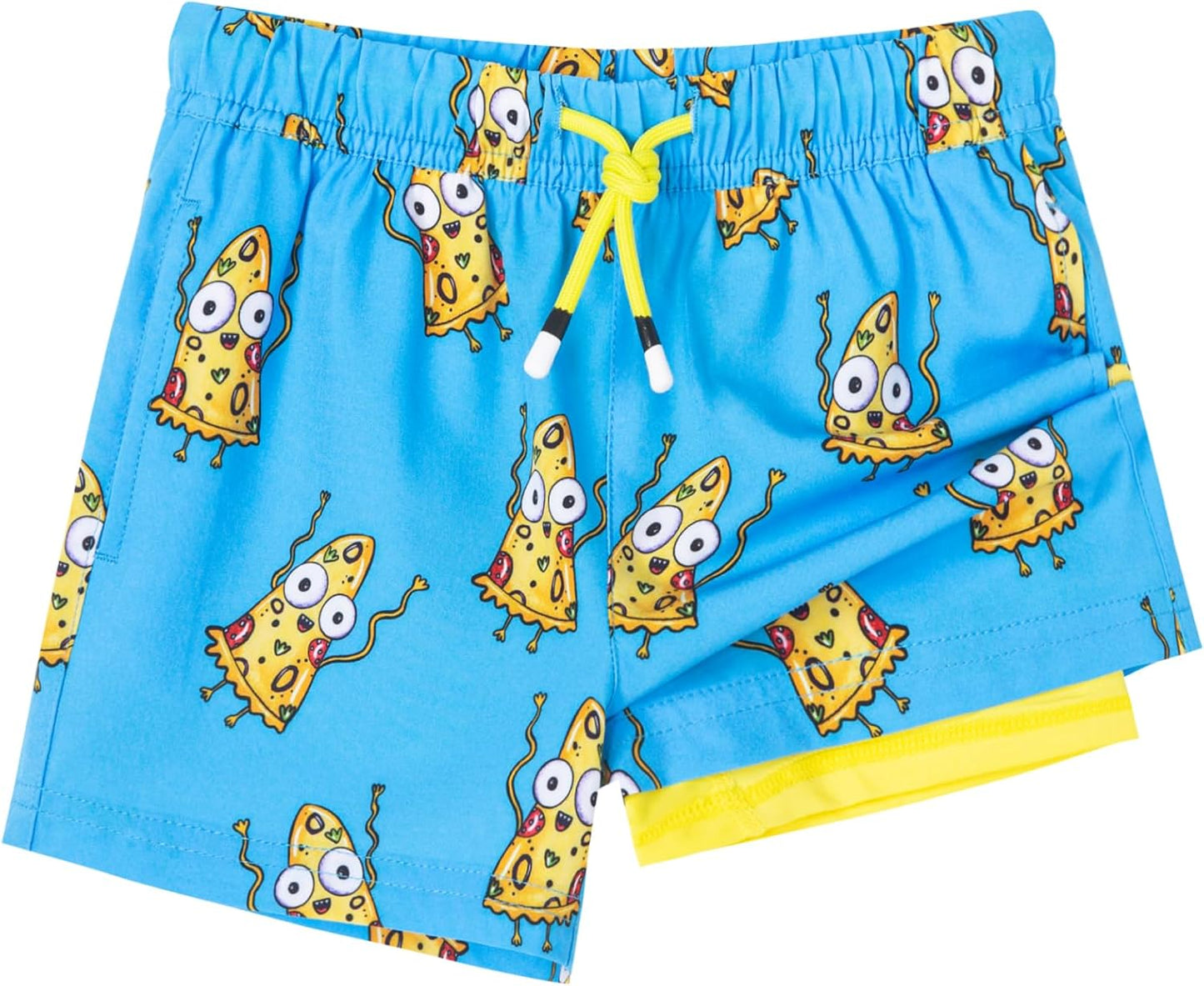 SURF CUZ Boys Swim Trunks with Boxer Brief Liner for Kids