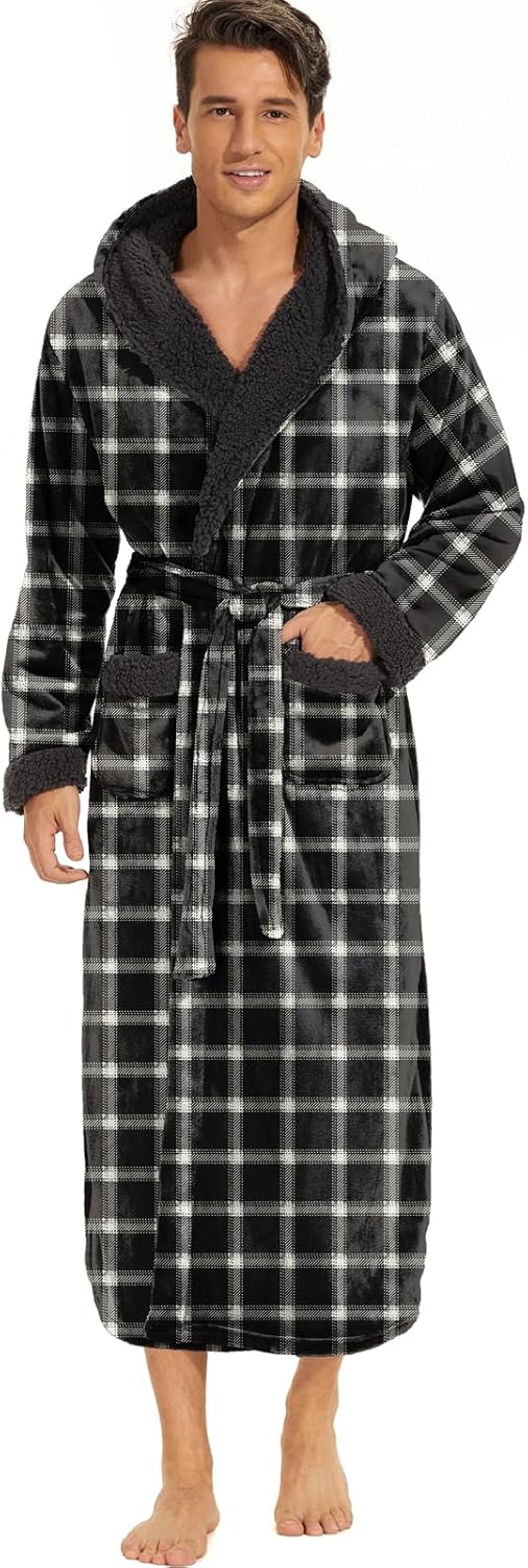 ccko Mens Robe with Hood for Big and Tall Comfort and Warmth