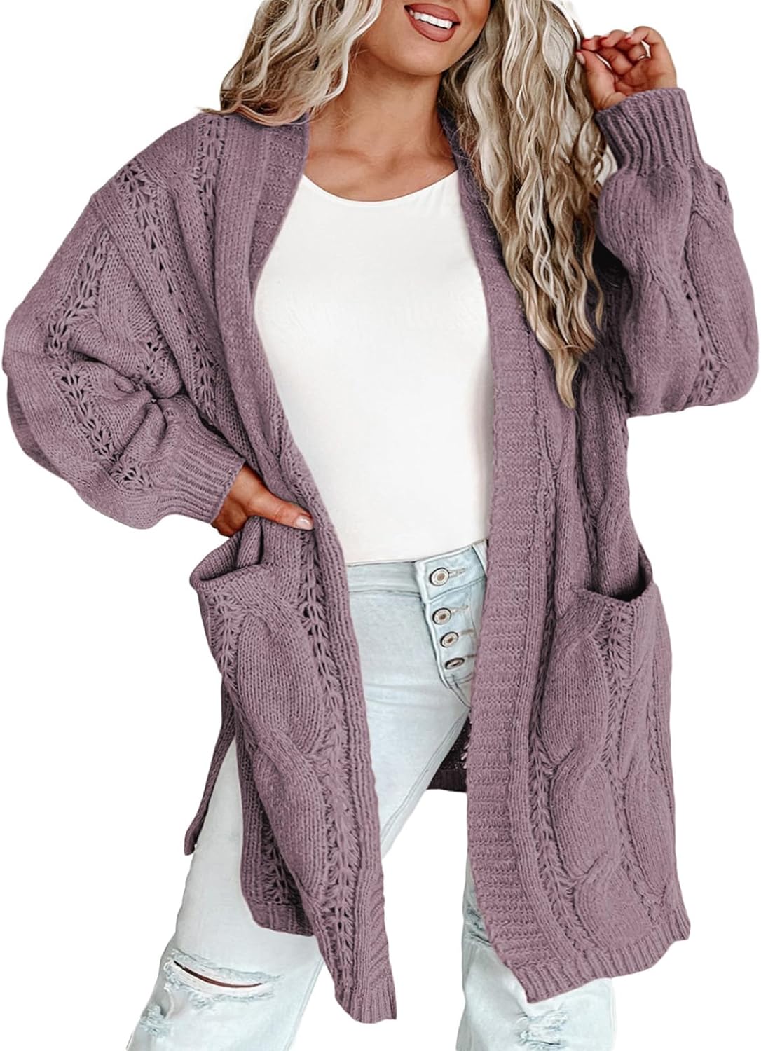 Eytino Plus Size Cardigans for Women with Pockets and Style