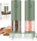 Salt and Pepper Grinder Set - Electric Automatic Adjustable Coarseness