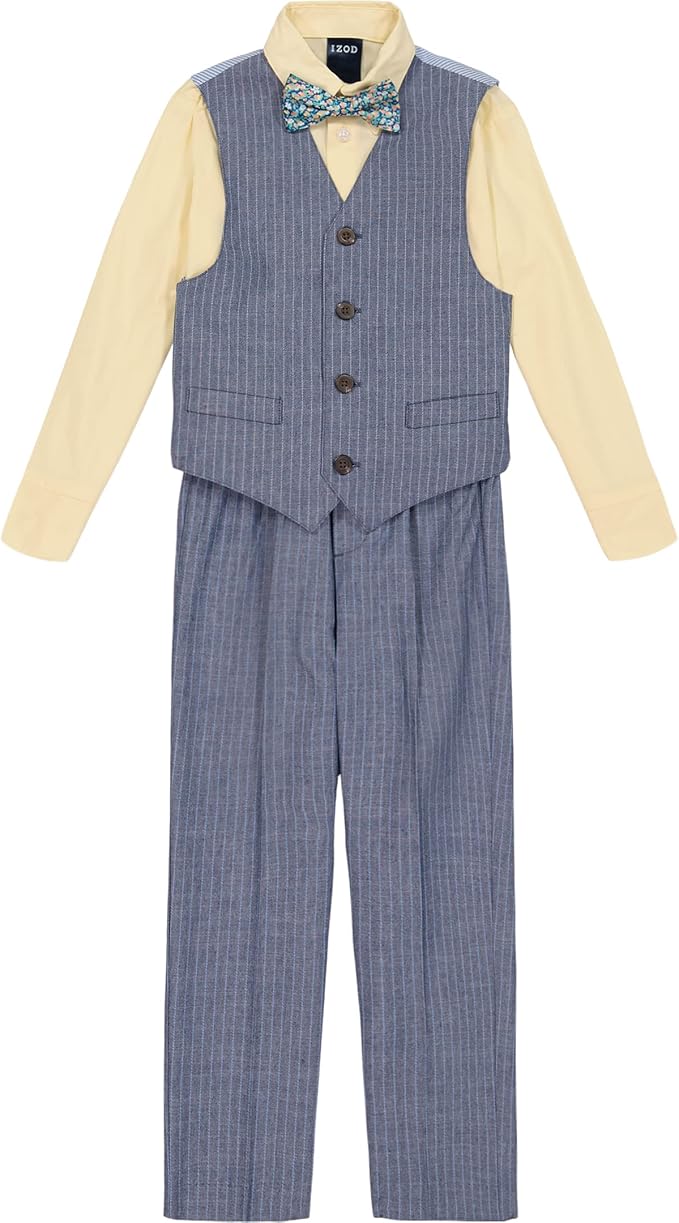 IZOD Boys' 4-Piece Set with Dress Shirt, Tie, Vest, Pants