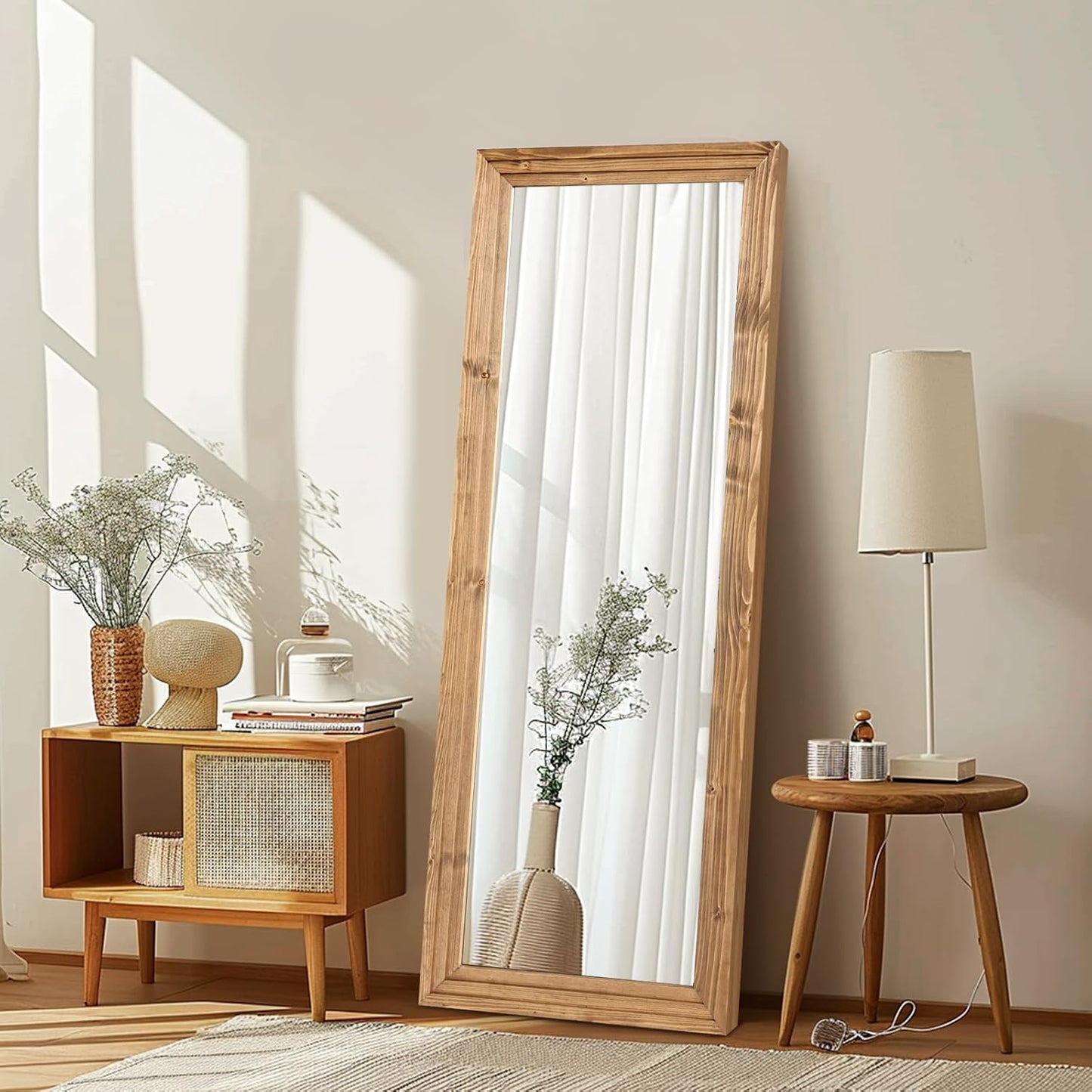 Full Length Mirror 58x22 Solid Wood Frame for Any Room
