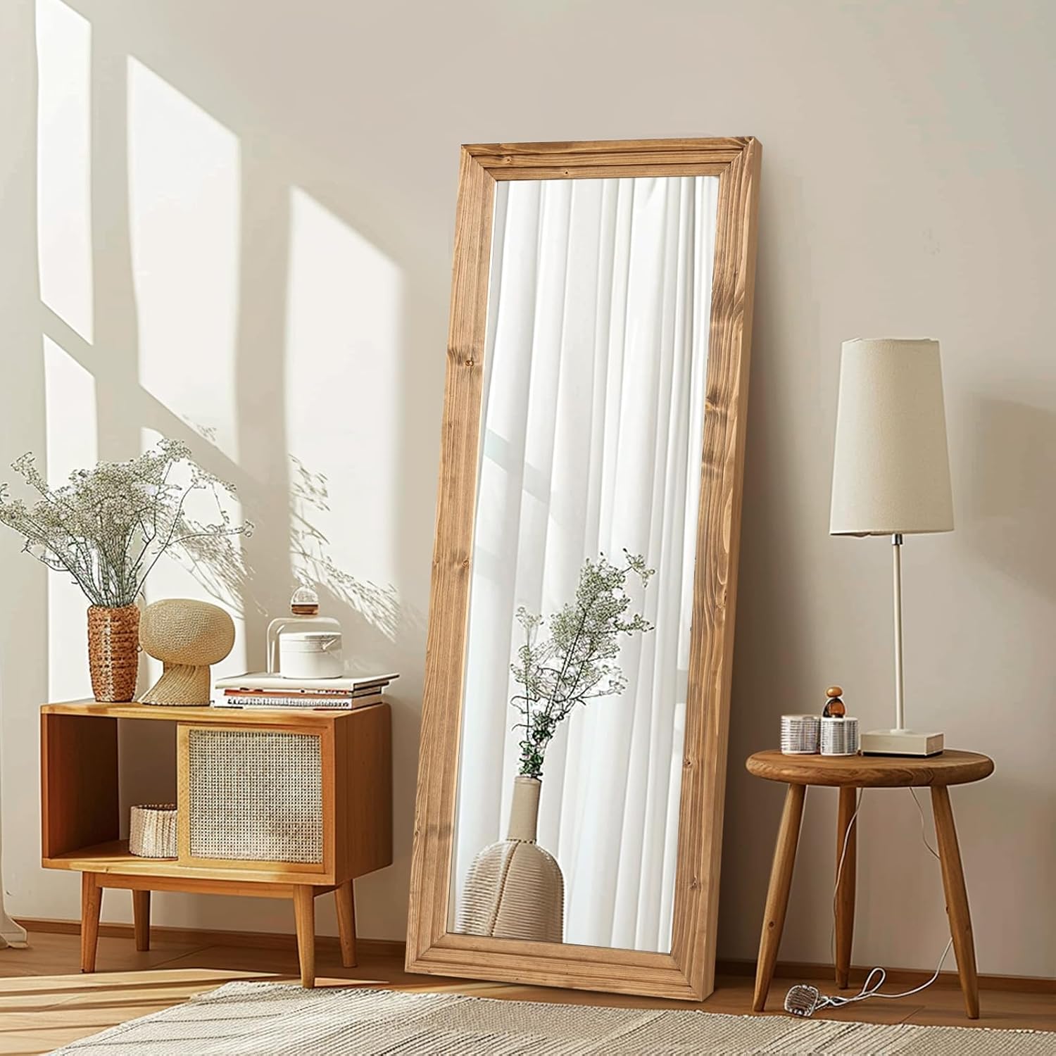 Full Length Mirror 58x22 Solid Wood Frame for Any Room