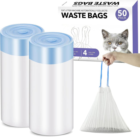 Self-Cleaning Litter Liners: 2 Rolls (50 Bags) - Cooary