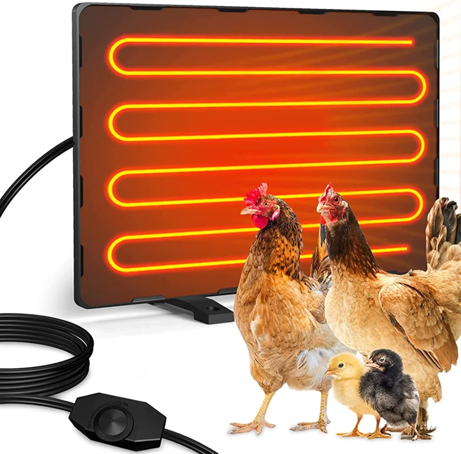 Adjustable Radiant Heat Chicken Heater, Thermostat Controlled