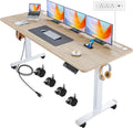 Electric Standing Desk with Wheels 63in x 24in - Adjustable Height