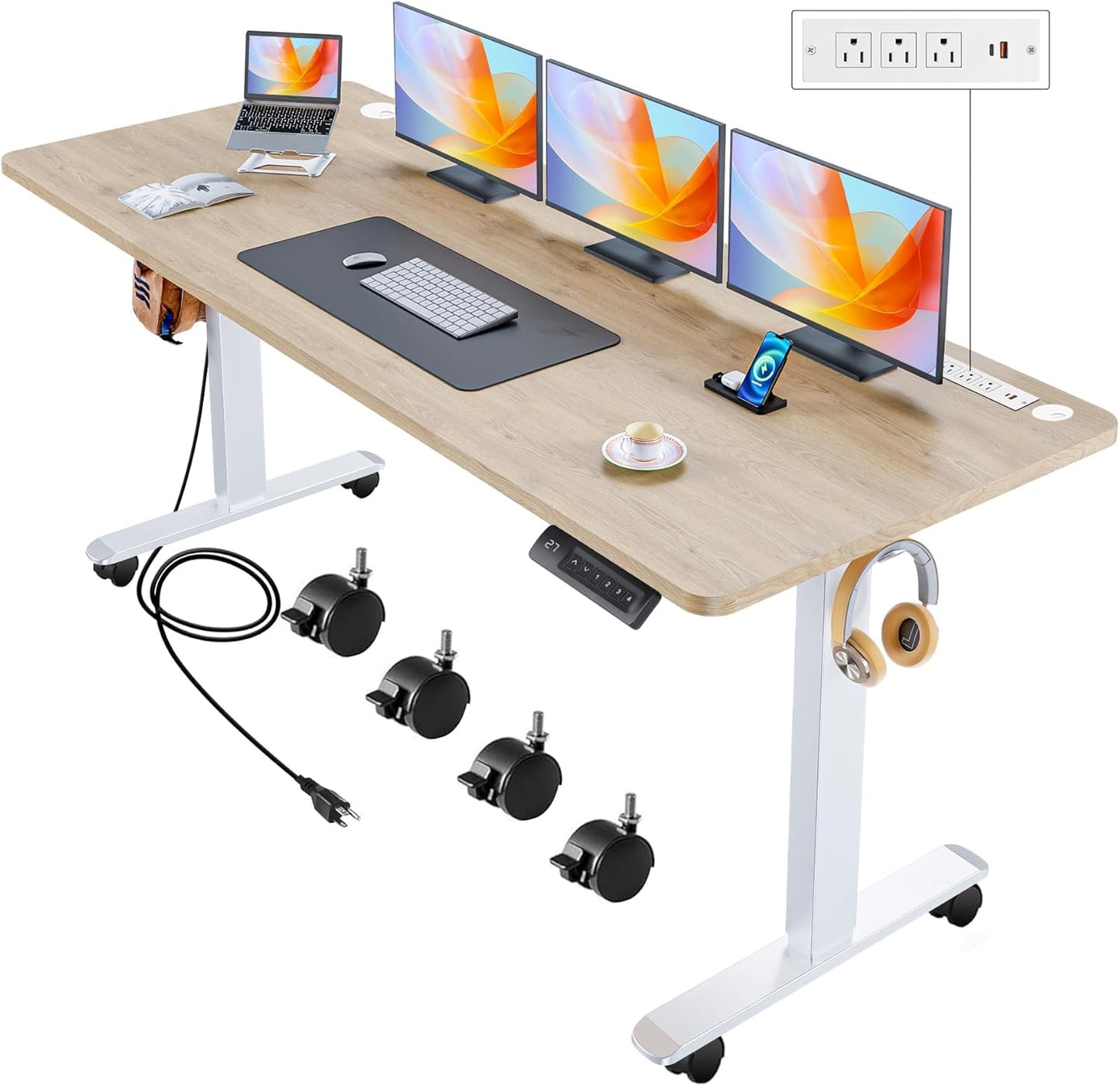 Portable Standing Desk with Charging Station by LEGOIN