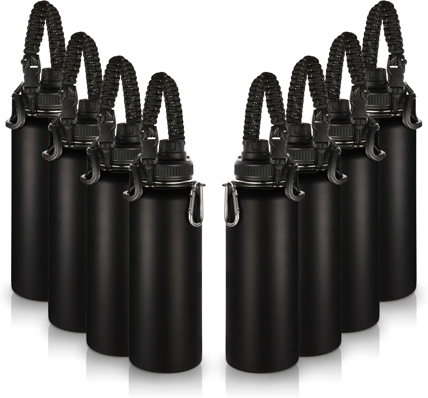 Volhoply Insulated Water Bottles Bulk 8 Pack for Outdoor Use
