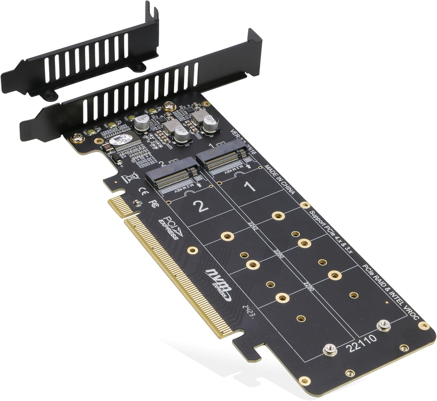 RIITOP Quad PCIe NVMe Adapter for 4x M.2 NVMe SSDs