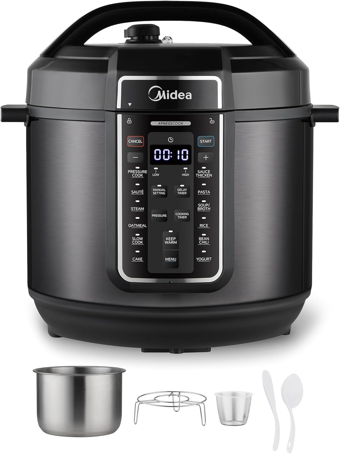 Midea 12-in-1 8Qt Electric Pressure Cooker: Multi-Functional Stainless Steel