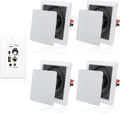 Herdio 5.25 in 2-Way Bluetooth Ceiling Speakers with 4-Channel