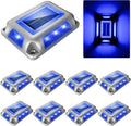 Solar Deck Lights Driveway Dock Lights - 8 Pack Blue LED Pathway