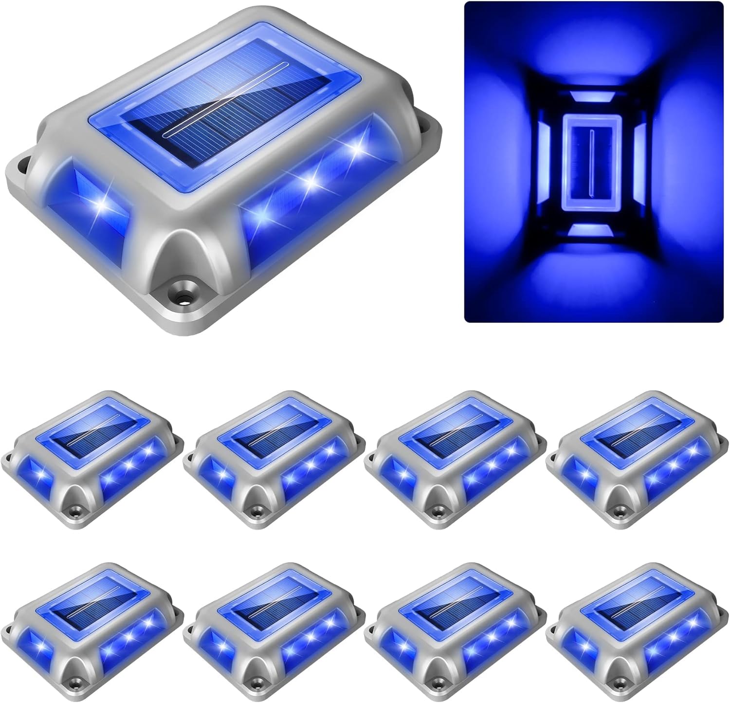 Solar Deck Lights for Driveway and Garden Pathway - 8 Pack