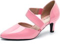 Women's Closed Pointed Toe Kitten Heel Pumps - Dressy D'Orsay Slip Ons