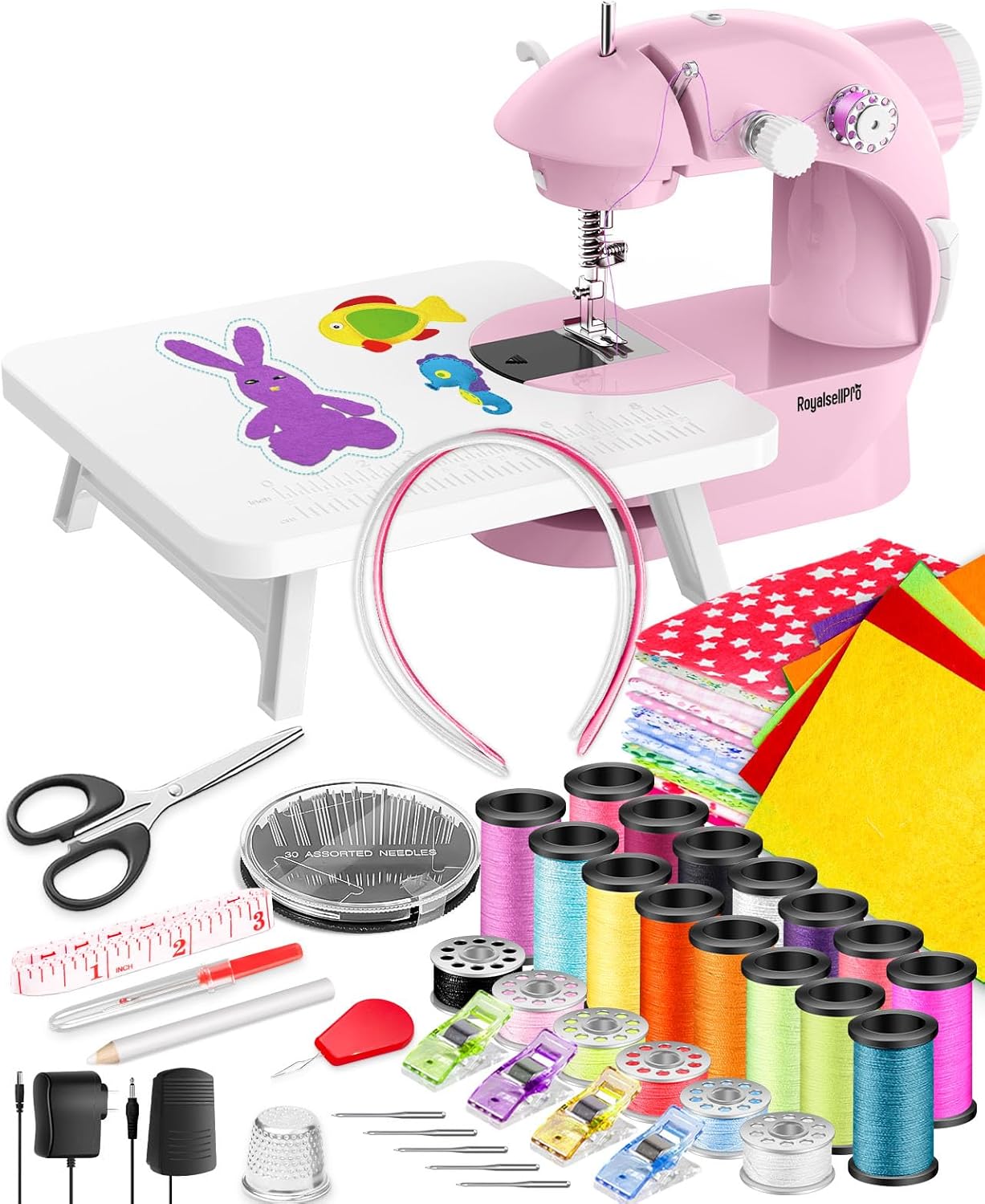 Portable Mini Sewing Machine Kit - 123 Pcs, Dual Speed, Light & Finger Guard