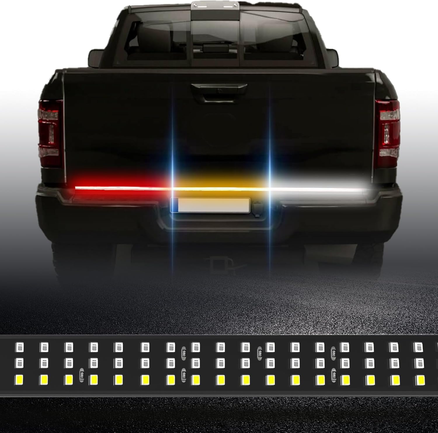 60in Tailgate Light Bar with Triple Row LED for Trucks