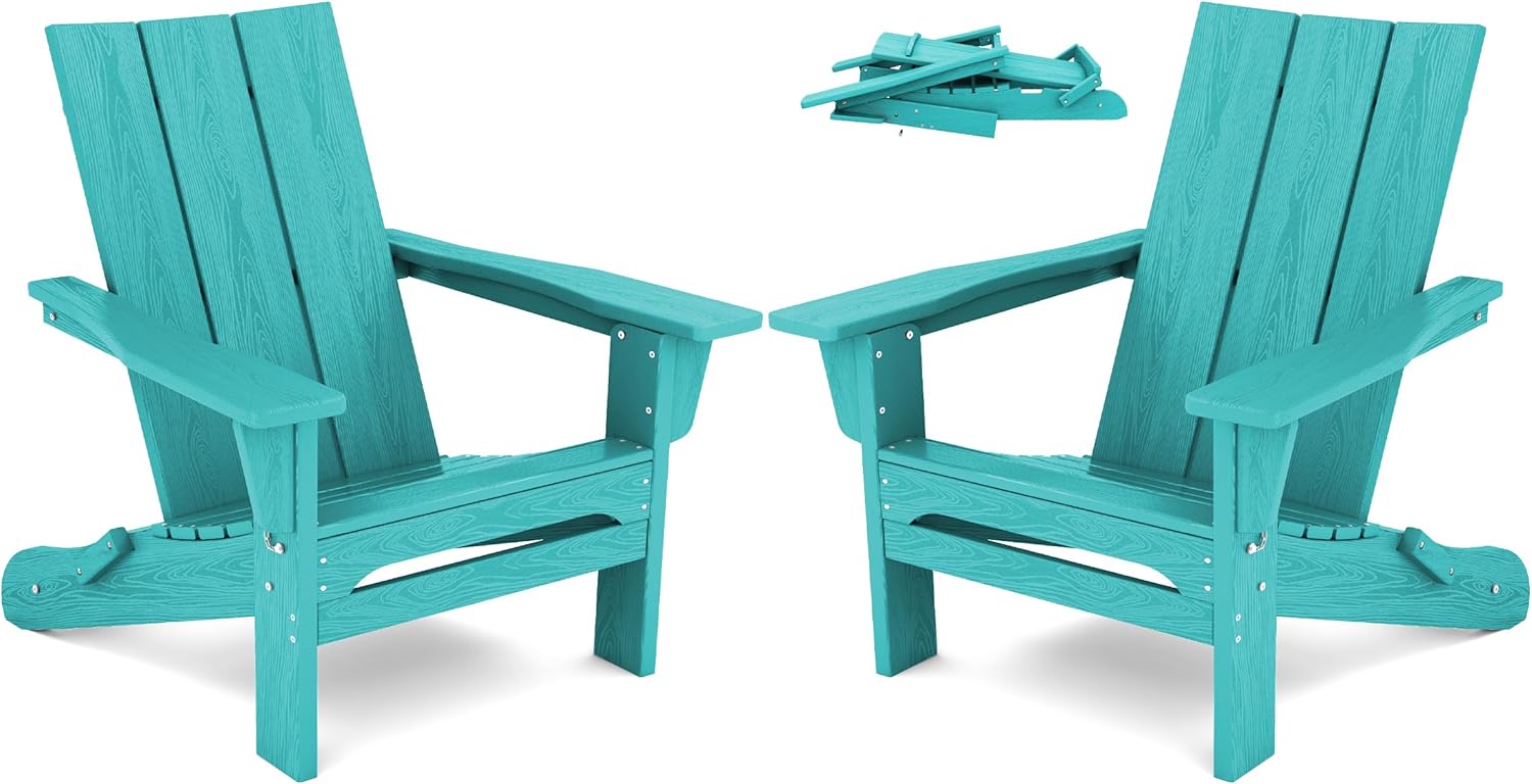 SERWALL Modern Folding Adirondack Chair Set of 2 Review