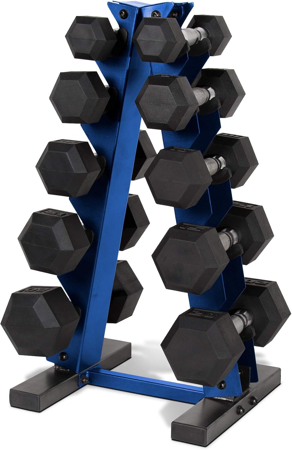 CAP Barbell 150 LB Coated Hex Dumbbell Weight Set with Rack