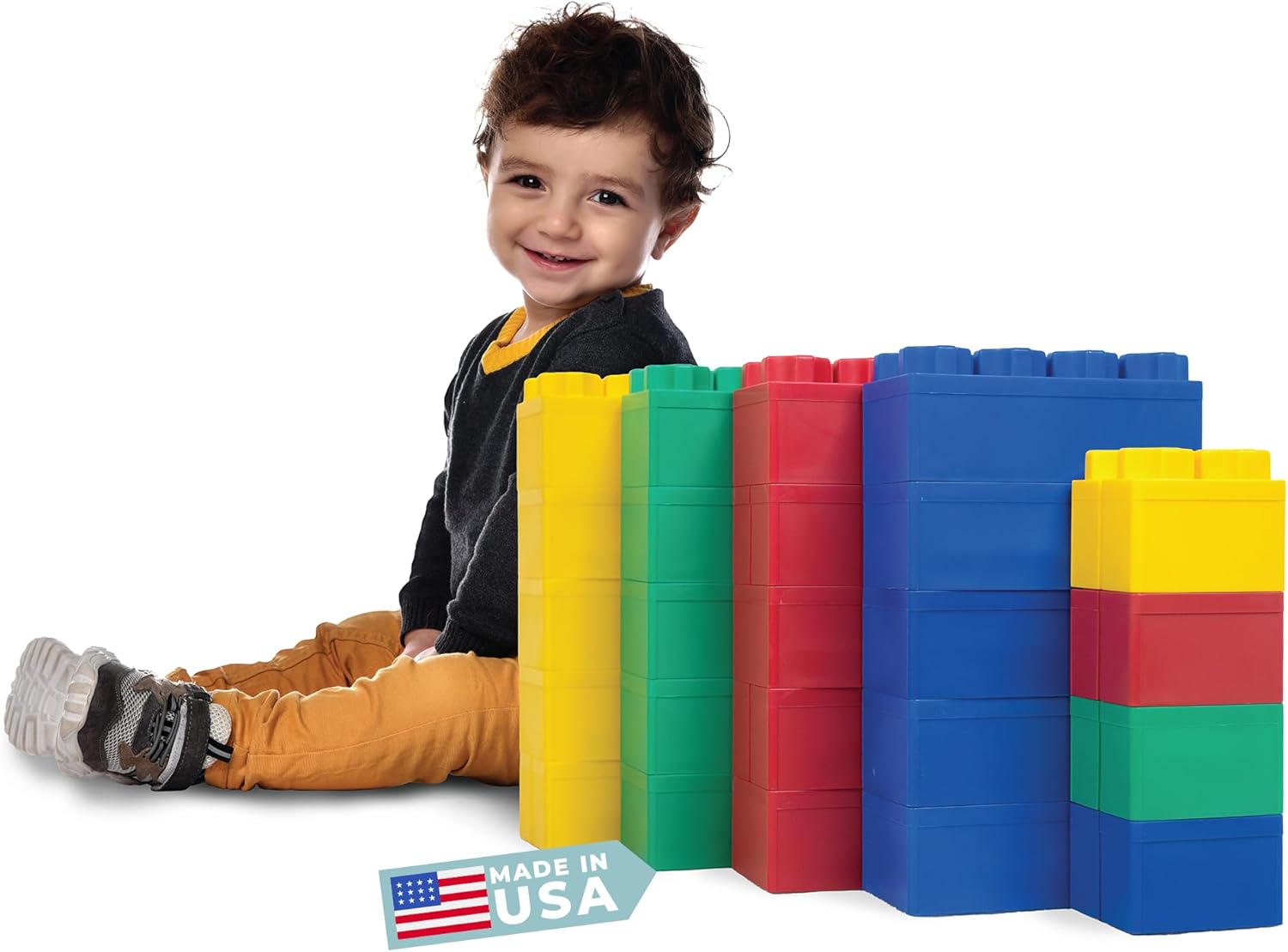 Big Blocks for Kids Ages 4-8 - Jumbo Building Blocks Set