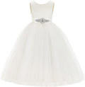 Charming Satin Flower Girl Dress with Elegant V-Back Design