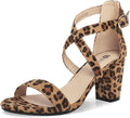 IDIFU Women's Grace Strappy Block Heels Sandals - Comfortable Wedding