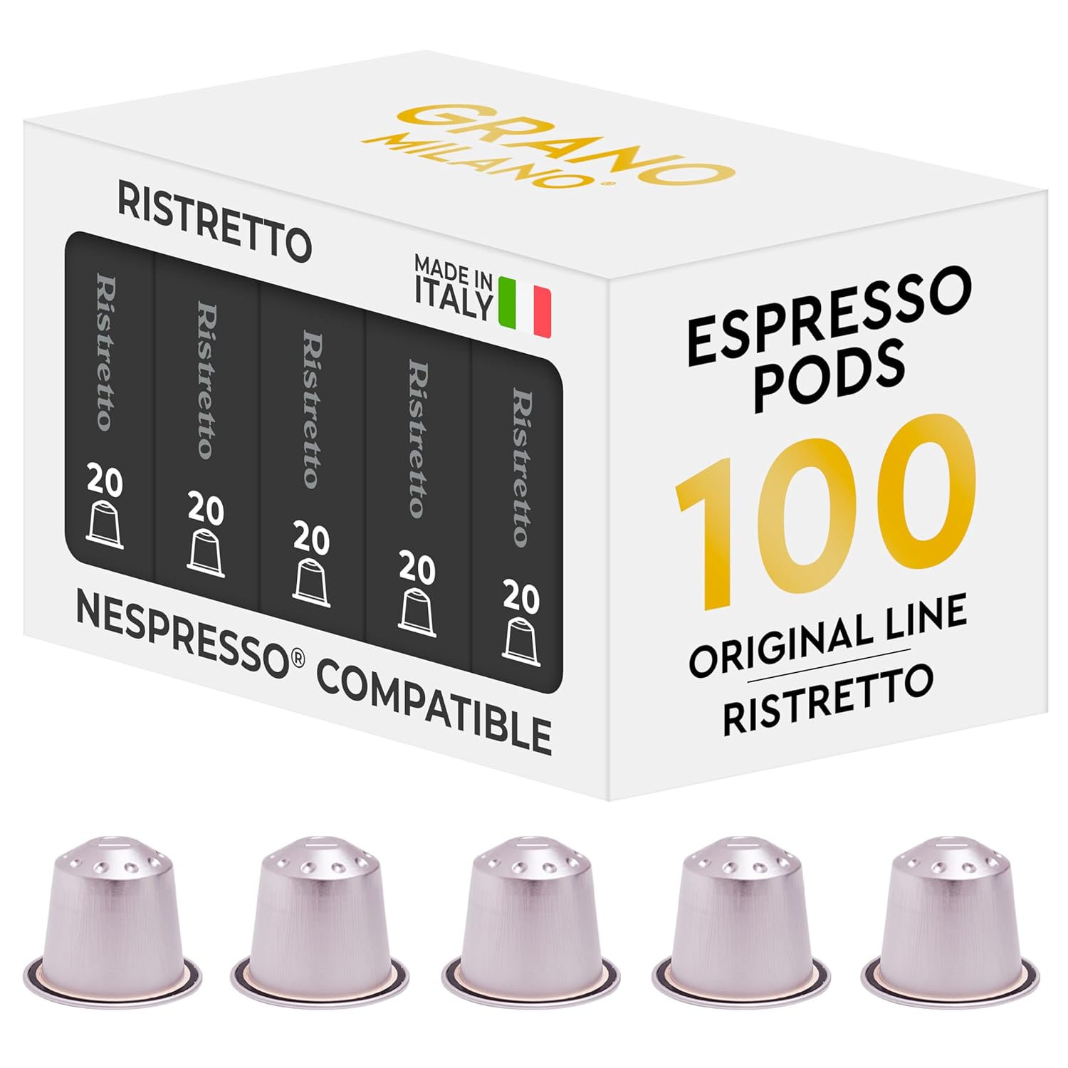 Grano Milano Ristretto Coffee Capsules - Dark Roast Intensity 10