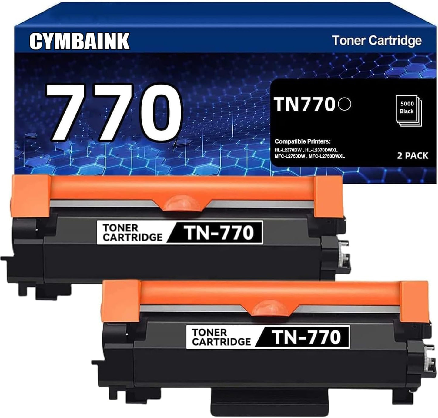 Twin Pack TN770 Compatible Toner Cartridge for Brother Printers