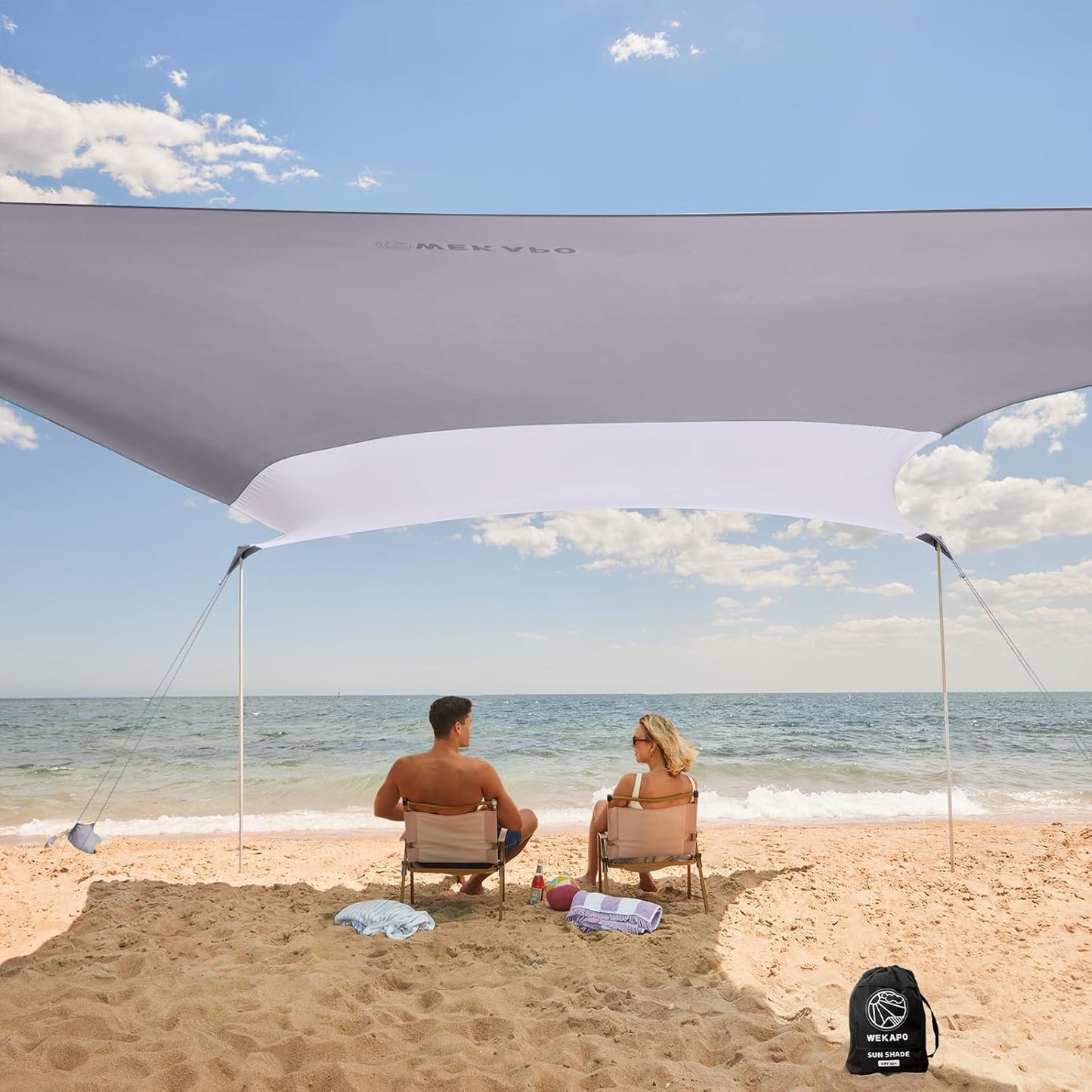 WEKAPO 7x7 FT Beach Shade Canopy: Sun Shelter with UPF 50+