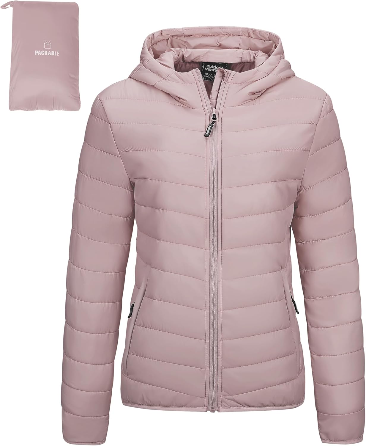 Outdoor Ventures Women's Packable Lightweight Puffer Jacket