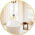 Large Round Mirror for Wall 36 in Gold - Matte Metal Frame