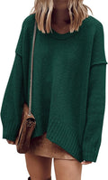 Casual Loose Fit Batwing Sweater for Women with V Neck Design