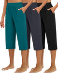 Women's Capri Sweatpants Wide Leg Cropped Capri - Cozy Everyday Fit