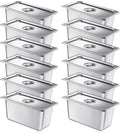 Mifoci 12 Pack Stainless Steel Steam Pans with Lids for Food