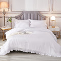 White Ruffle Comforter Full Size - Soft All-Season Comforter
