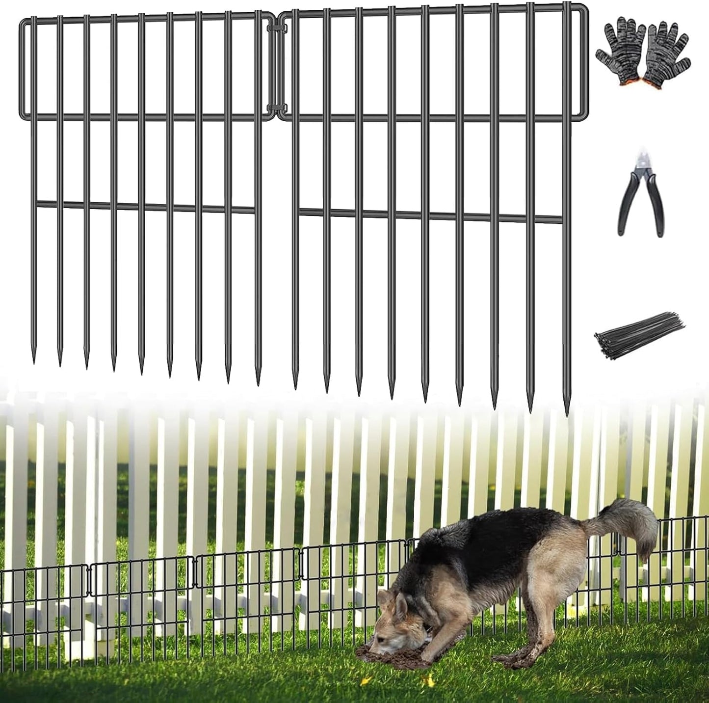 25 Panels Garden Fencing Animal Barrier for Dogs and Rabbits