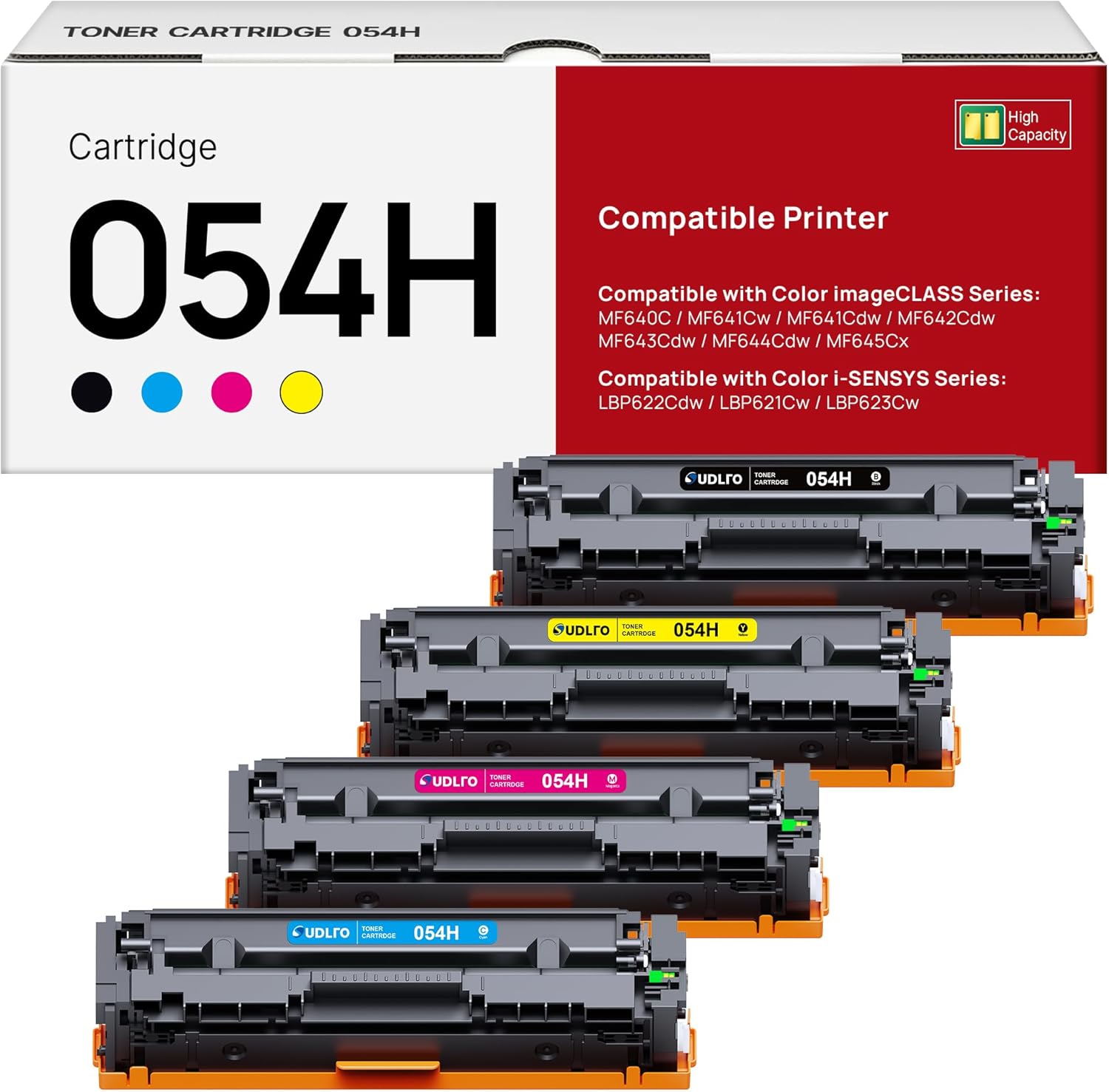High Yield 054H Toner Cartridge Set for Canon Printers