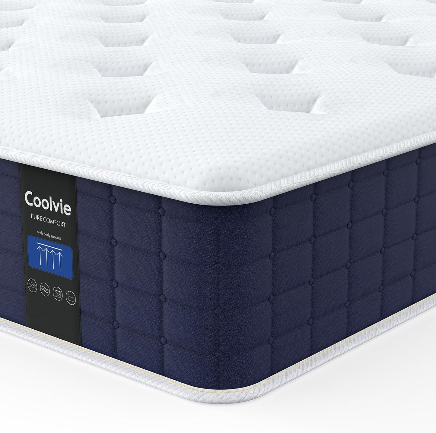 Coolvie Queen Mattress: 10 Inch Hybrid Comfort & Support