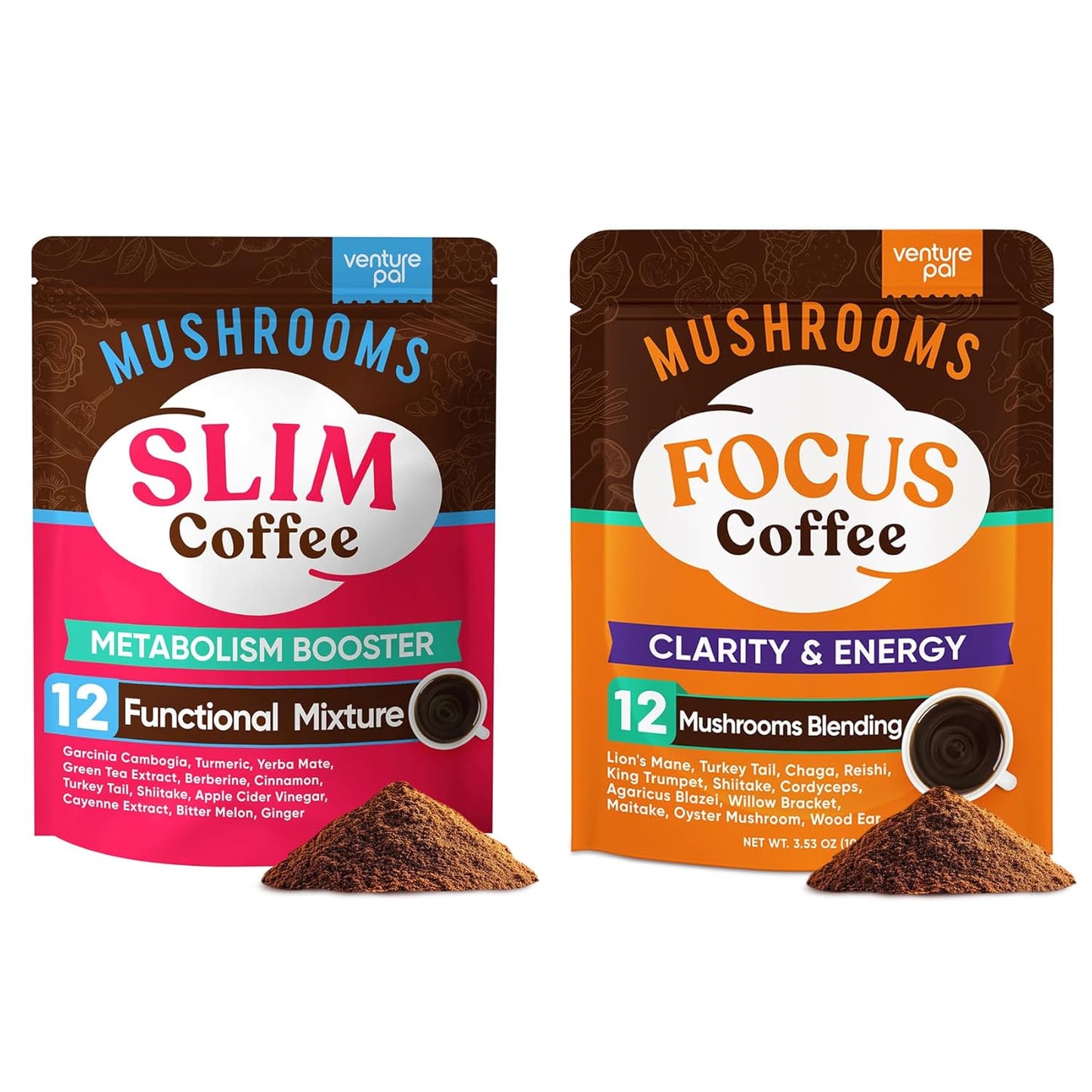 Venture Pal Mushroom Coffee - Focus & Weight Loss | Immune Boost